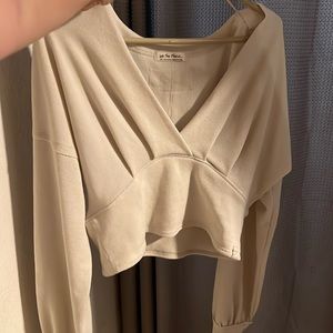 We the free crop sweater v neck